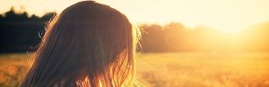 image of girl in sunset
